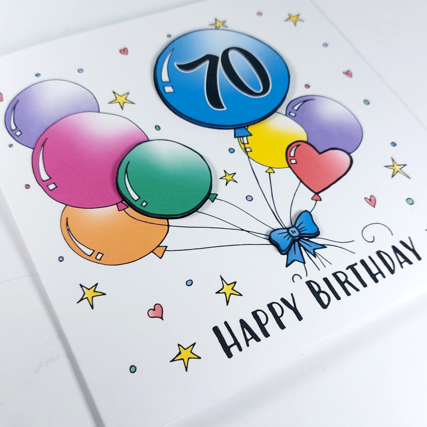 70th Balloons Birthday Card