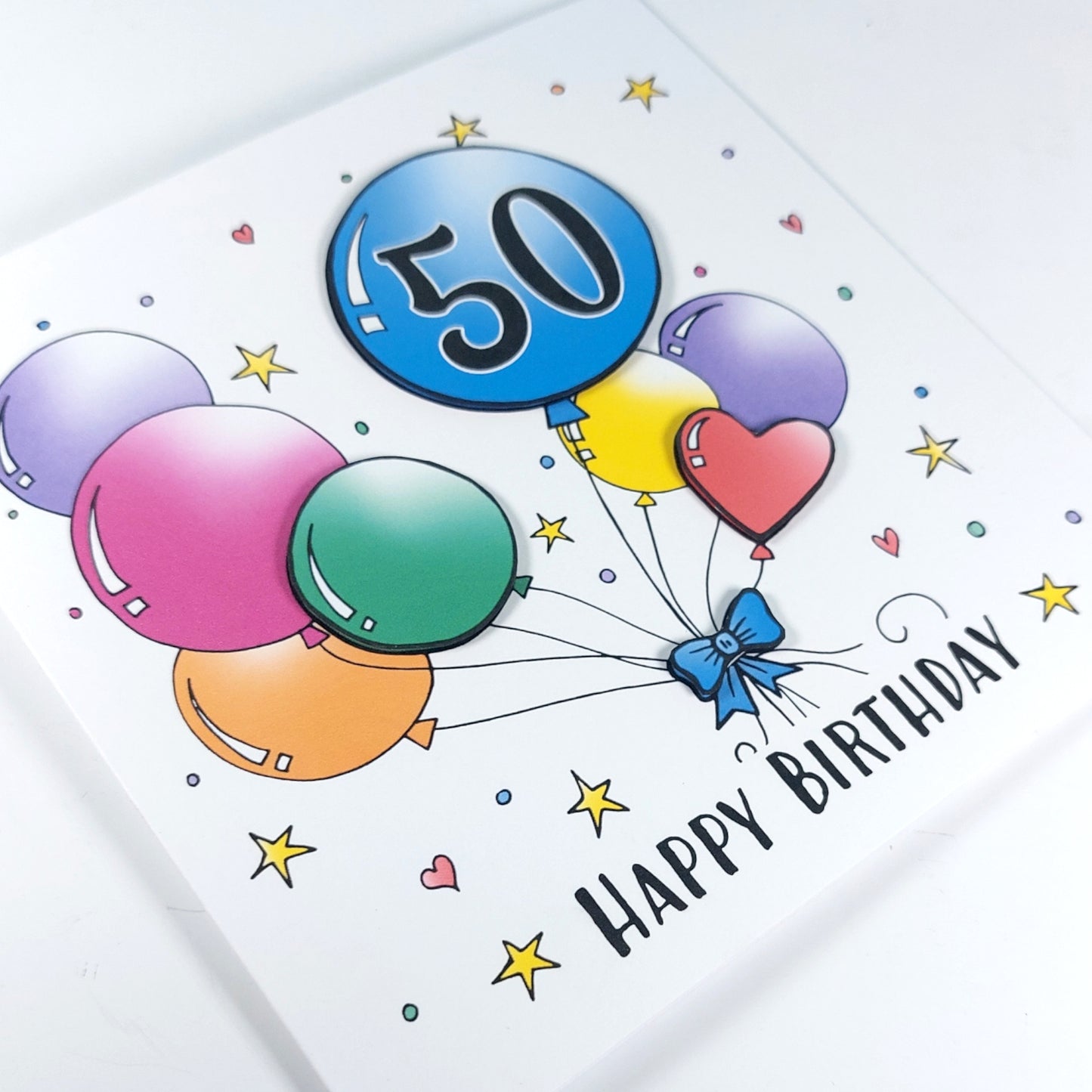 50th Balloons Birthday Card