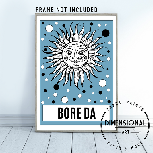 Bora Da A4 Print- Blue - Welsh