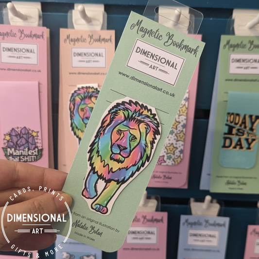 Rainbow Lion Magnetic Bookmark