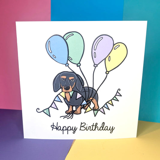 Dachshund - sausage dog -  Birthday Card