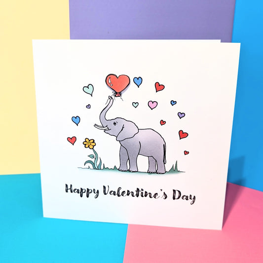 Elephant Happy Valentines Day Card