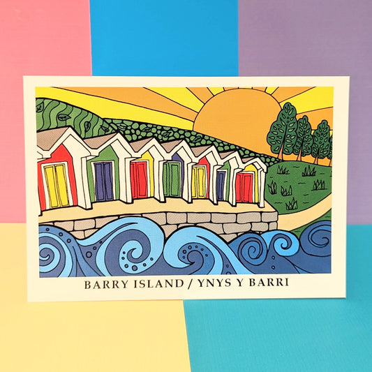 Barry Island Beach huts Postcard