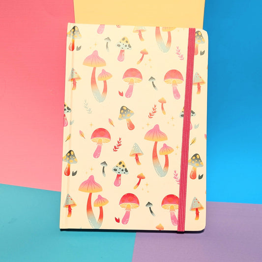 Funky Fungi Mushroom Print A5 Notebook