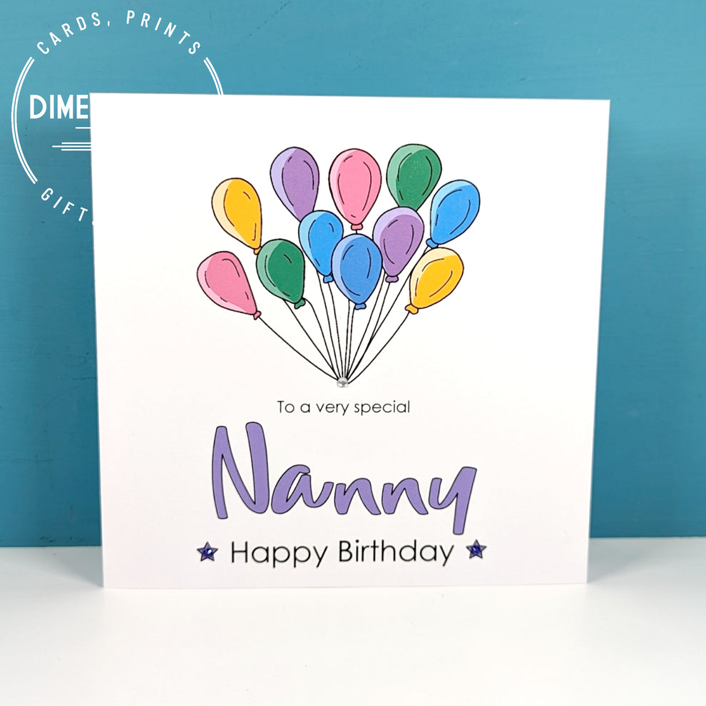 NANNY Birthday Card – Dimensional Art