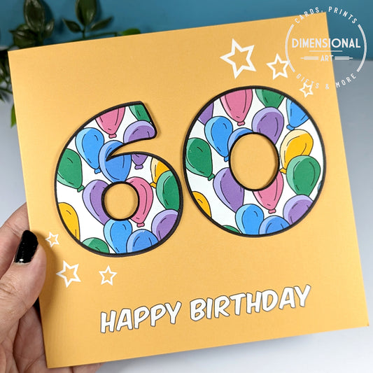 60th Birthday Card Dimensional Art