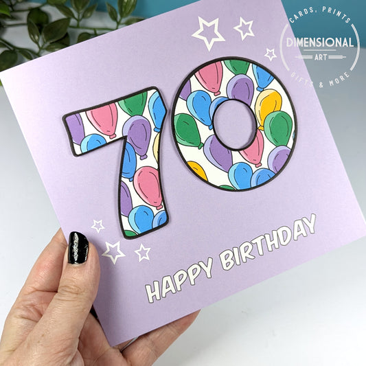 70th Birthday Card Dimensional Art