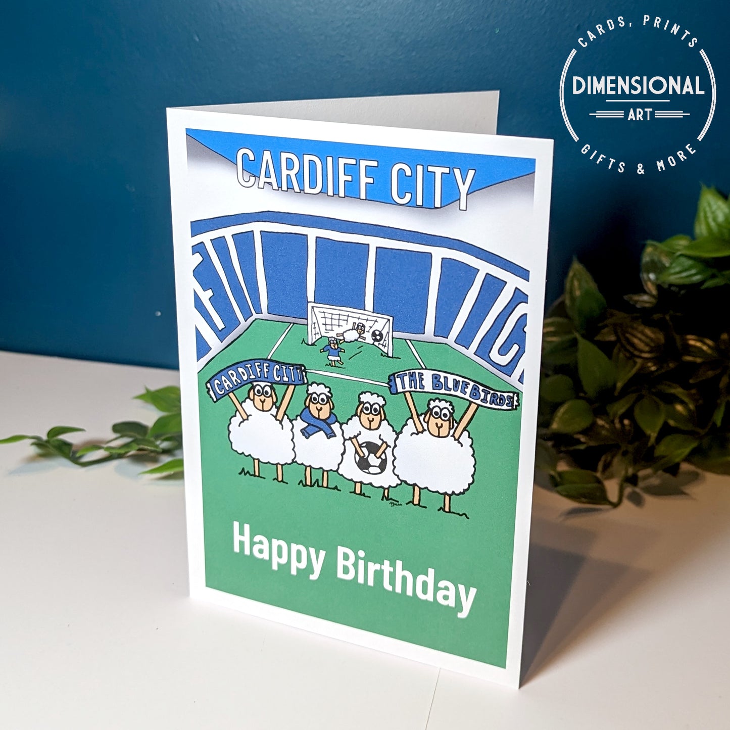 Cardiff City Football Sheep Card