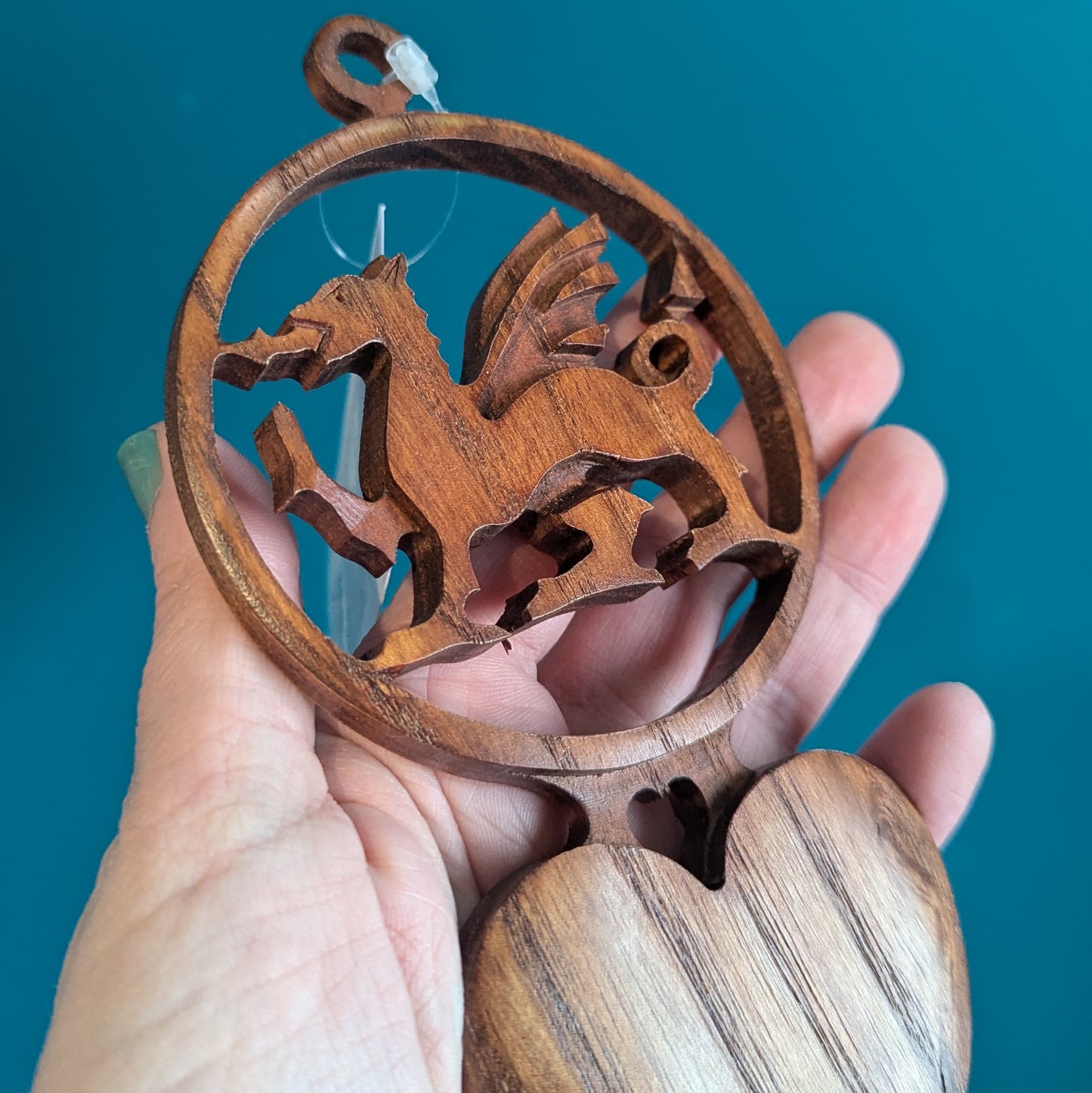 Dragon and Heart Lovespoon (Dark wood)