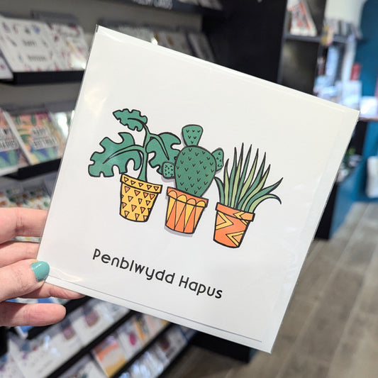 Cactus Penblwydd Hapus (Birthday Card) - Welsh Card