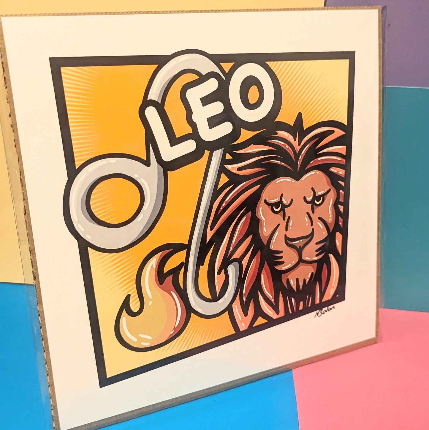 Leo 8x8 Art Print - unframed - STAR SIGN RANGE