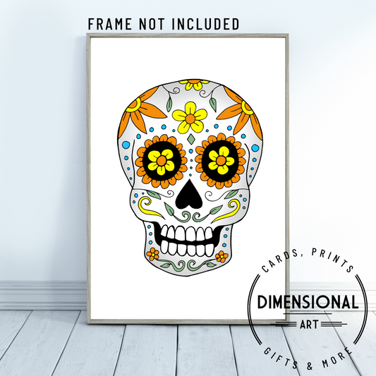 Candy Skull A4 Print - UNFRAMED - Day of the Dead - Halloween