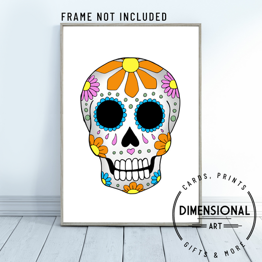 Candy Skull A4 Print - UNFRAMED - Day of the Dead - Halloween