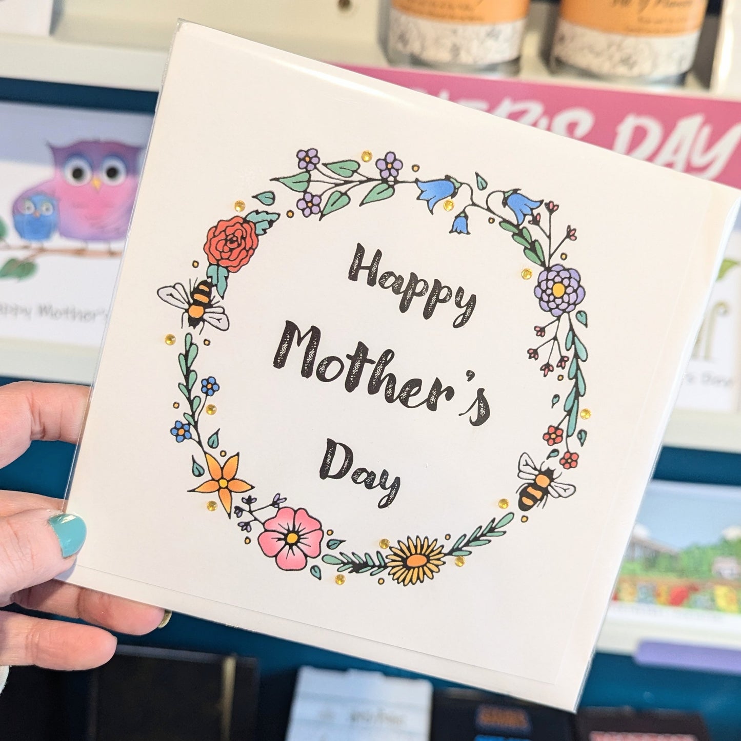 Flower and Bees Mothers Day card