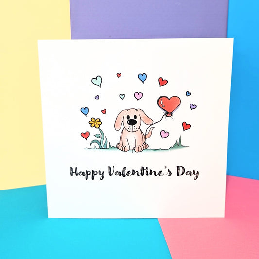 Dog Happy Valentines Day Card