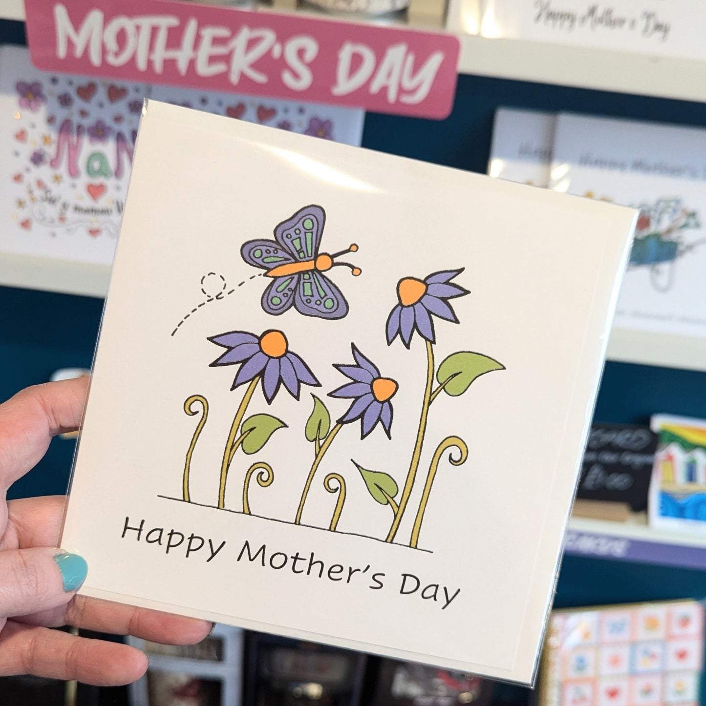 Purple Flowers Mothers Day card